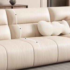 Coffee Standard Sofa with Scratch-durable Function and 2 Pillows for 3 in Modish - Image 2