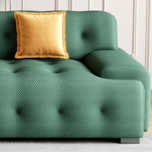 Casual Solid Color Olive Green Sofa Couch 4-seater - Image 6