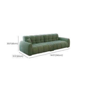 Drawing Room Standard Sofa in Sage Flannel with Armrest and 1 Pillow - Image 6
