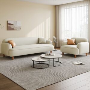 Off-White Standard Sofa/Loveseat with Armrest for Drawing Room - Image 1