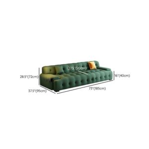 Casual Solid Color Olive Green Sofa Couch 4-seater - Image 7