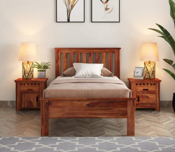 queen king single size bed, king queen single size bed, queen king size bed, king queen size bed, large king queen size bed, queen bed, king bed, king size bed, queen size bed, large size bed, full size bed, sheesham wood single bed frame, solid sheesham wood bed 208 x 102 cm, eco friendly sheesham wood bed for bedroom, affordable sheesham wooden bed in India, single bed with natural grain walnut finish, DIY assembly sheesham bed with instructions,