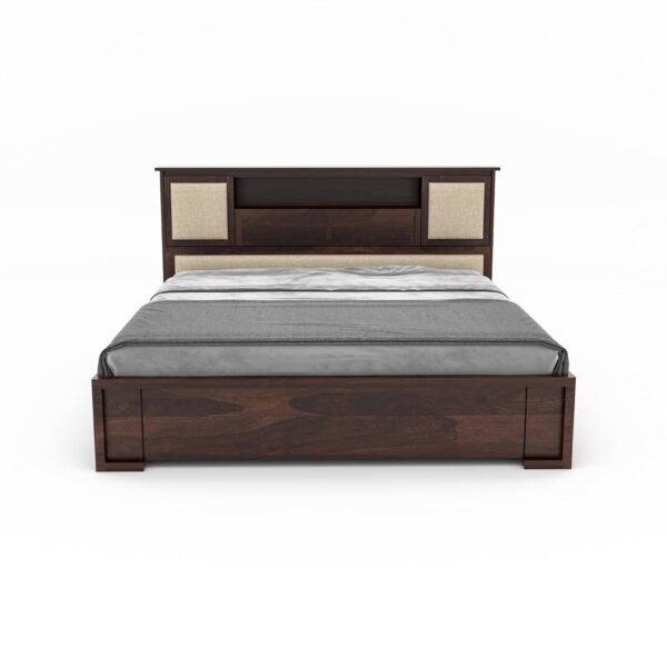 queen king size bed, king queen size bed, large king queen size bed, queen bed, king bed, king size bed, queen size bed, sheesham wood queen bed with storage, walnut finish queen size bed 72 x 78, Kunjal Furniture solid wood bed for bedroom, queen bed with MDF headboard and box storage, termite resistant sheesham wood bed 12 month warranty, queen storage bed for modern bedroom decor,