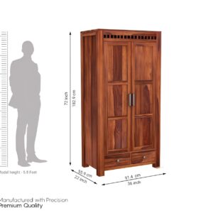 2 Door Wardrobe - 2 Drawer Sotrage - 6ft Cupboard - Functional Furniture - Image 6