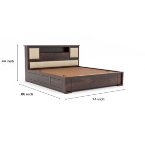 queen king size bed, king queen size bed, large king queen size bed, queen bed, king bed, king size bed, queen size bed, sheesham wood queen bed with storage, walnut finish queen size bed 72 x 78, Kunjal Furniture solid wood bed for bedroom, queen bed with MDF headboard and box storage, termite resistant sheesham wood bed 12 month warranty, queen storage bed for modern bedroom decor,
