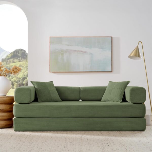 folding sofa bed, sofa bed, king size sofa bed, king floor sofa, convertible 3 seat sofa, folding floor couch, corduroy sofa bed