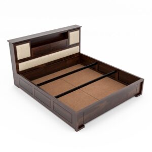 queen king size bed, king queen size bed, large king queen size bed, queen bed, king bed, king size bed, queen size bed, sheesham wood queen bed with storage, walnut finish queen size bed 72 x 78, Kunjal Furniture solid wood bed for bedroom, queen bed with MDF headboard and box storage, termite resistant sheesham wood bed 12 month warranty, queen storage bed for modern bedroom decor,