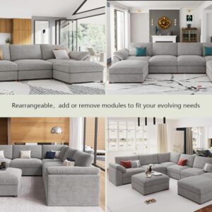 sectional sofa, sectional sofa couch, sectional couch, EASE MOOSE oversized deep seat sofa, modular chenille sectional sofa for living room, washable cushion modular sectional couch