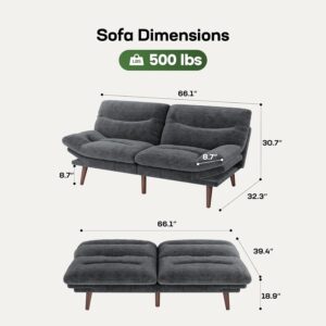 Futon sofa bed, convertible futon sofa bed, 2 in 1 sofa bed couch, small futon for apartments, space saving futon couch