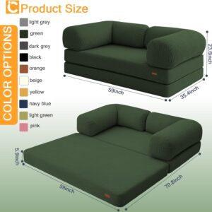 floor sofa, chair bed, space saving sofa, L shaped armrest, L shaped armrest sofa, 4 in 1 convertible chair bed, queen size fold out floor sofa