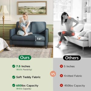 loveseat sofa, small sofa, fabric couch, couch sofa, Welzona small loveseat sofa, small teddy fabric couch for living room, cloud like small sofa for bedroom