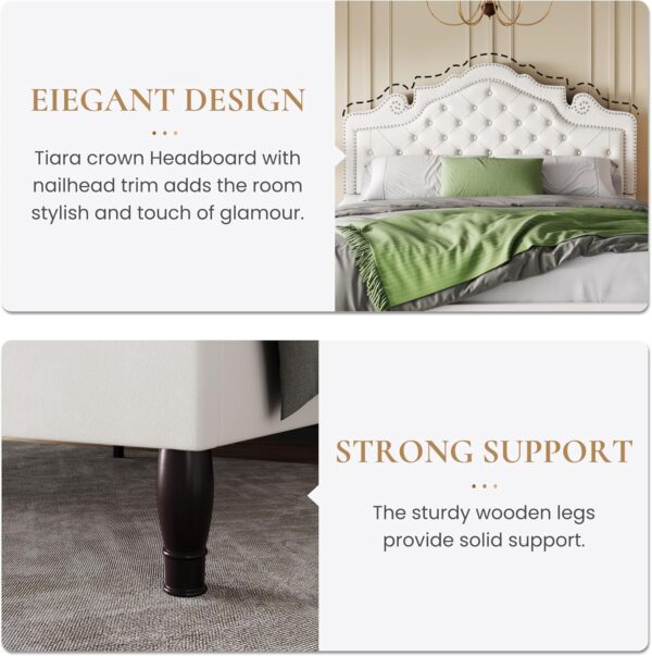 king queen size bed, queen bed, king bed, king size bed, queen size bed, adjustable tiara headboard king bed frame, velvet upholstered king platform bed,