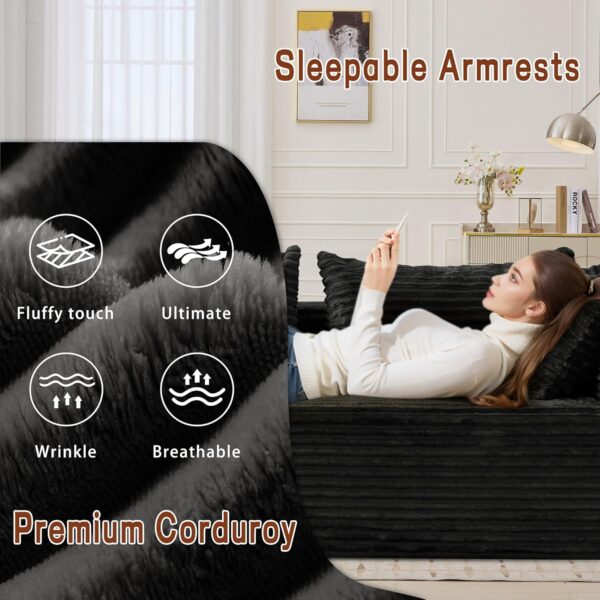 sectional sofa, sofa cum bed, space saving sofa, tool-free assembly sectional sofa, modular L-shaped sectional couch, deep seat corduroy sofa, pet friendly sectional sofa