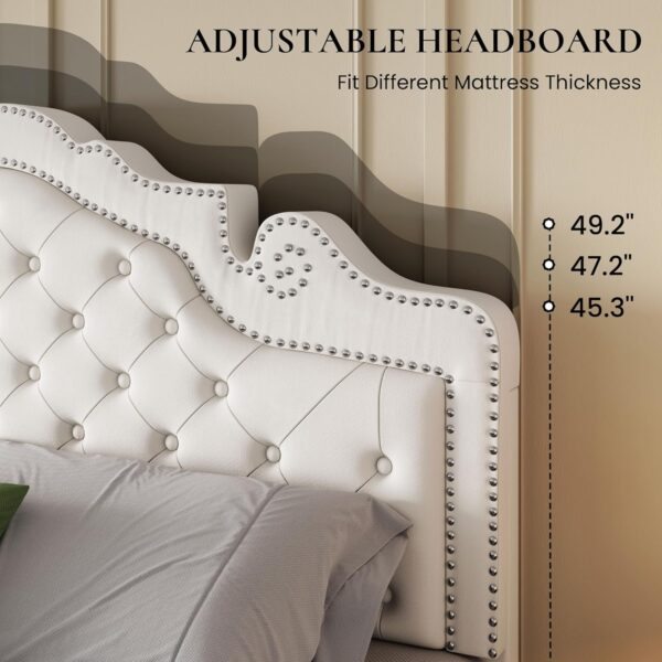 king queen size bed, queen bed, king bed, king size bed, queen size bed, adjustable tiara headboard king bed frame, velvet upholstered king platform bed,