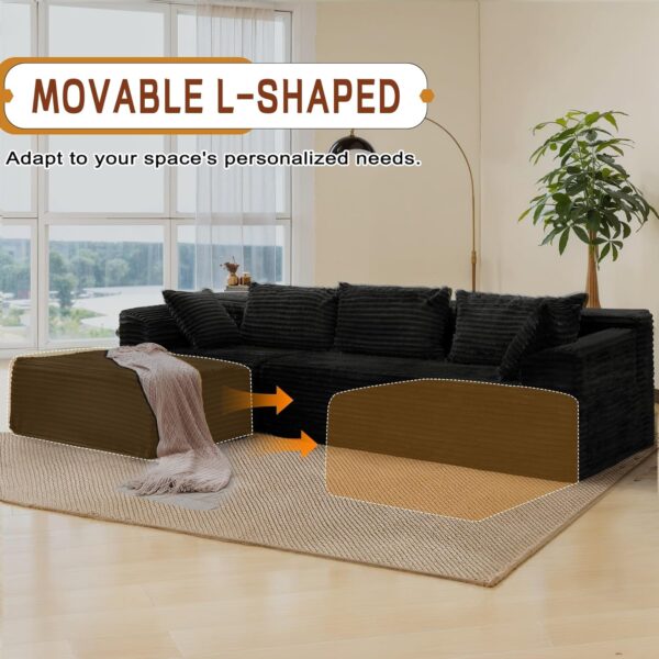 sectional sofa, sofa cum bed, space saving sofa, tool-free assembly sectional sofa, modular L-shaped sectional couch, deep seat corduroy sofa, pet friendly sectional sofa