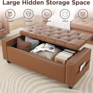 ottoman bench, leather ottoman bench, leather storage ottoman bench, storage ottoman bench, coffee table bench, storage ottoman, ottoman with storage, oversized storage ottoman bench, faux leather storage ottoman bench, leather end of bed bench with storage