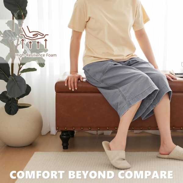 ottoman bench, leather ottoman bench, leather storage ottoman bench, storage ottoman bench, coffee table bench, storage ottoman, ottoman with storage, oversized storage ottoman bench, faux leather storage ottoman bench, leather end of bed bench with storage