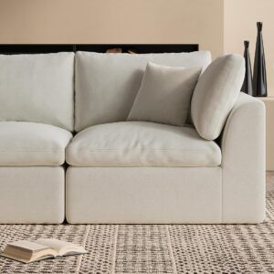 sectional Couches, sectional sofa, L shaped sofa, cloud couch sofa, cloud couch sectional with ottoman, no assembly modular sectional sofa, Ohllob cloud sectional sofa
