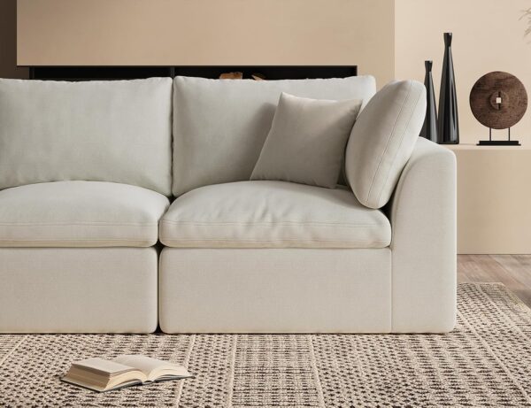 sectional Couches, sectional sofa, L shaped sofa, cloud couch sofa, cloud couch sectional with ottoman, no assembly modular sectional sofa, Ohllob cloud sectional sofa