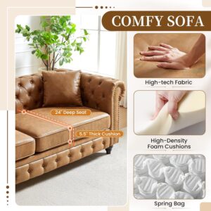 sofa set, chesterfield sofa, loveseat sofa, classic Chesterfield sofa, mid century Chesterfield couch, tufted button nailhead trim sofa, high tech fabric Chesterfield sofa