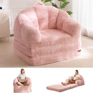 floor sofa, floor couch, convertible floor sofa bed, shell shaped floor lounger, faux fur folding sofa chair