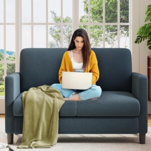 loveseat sofa, small sofa, fabric couch, couch sofa, Welzona small loveseat sofa, small teddy fabric couch for living room, cloud like small sofa for bedroom