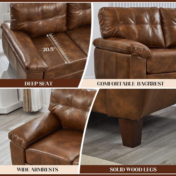 faux leather sofa, leather sofa, leather couch, faux leather couch , faux sofa, mid century modern faux leather couch , faux leather sofa with hidden storage