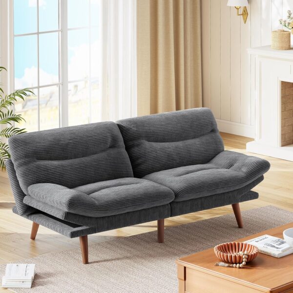 Futon sofa bed, convertible futon sofa bed, 2 in 1 sofa bed couch, small futon for apartments, space saving futon couch