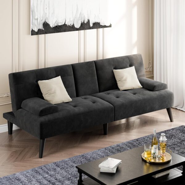 futon sofa, sofa bed, velvet futon couch with metal legs, 3 in 1 futon sofa bed sleeper futon sofa, sofa bed, velvet futon couch with metal legs, 3 in 1 futon sofa bed sleeper