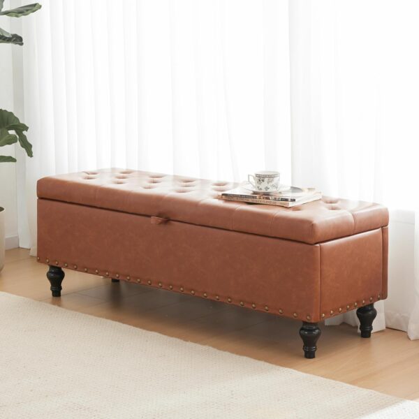 ottoman bench, leather ottoman bench, leather storage ottoman bench, storage ottoman bench, coffee table bench, storage ottoman, ottoman with storage, oversized storage ottoman bench, faux leather storage ottoman bench, leather end of bed bench with storage