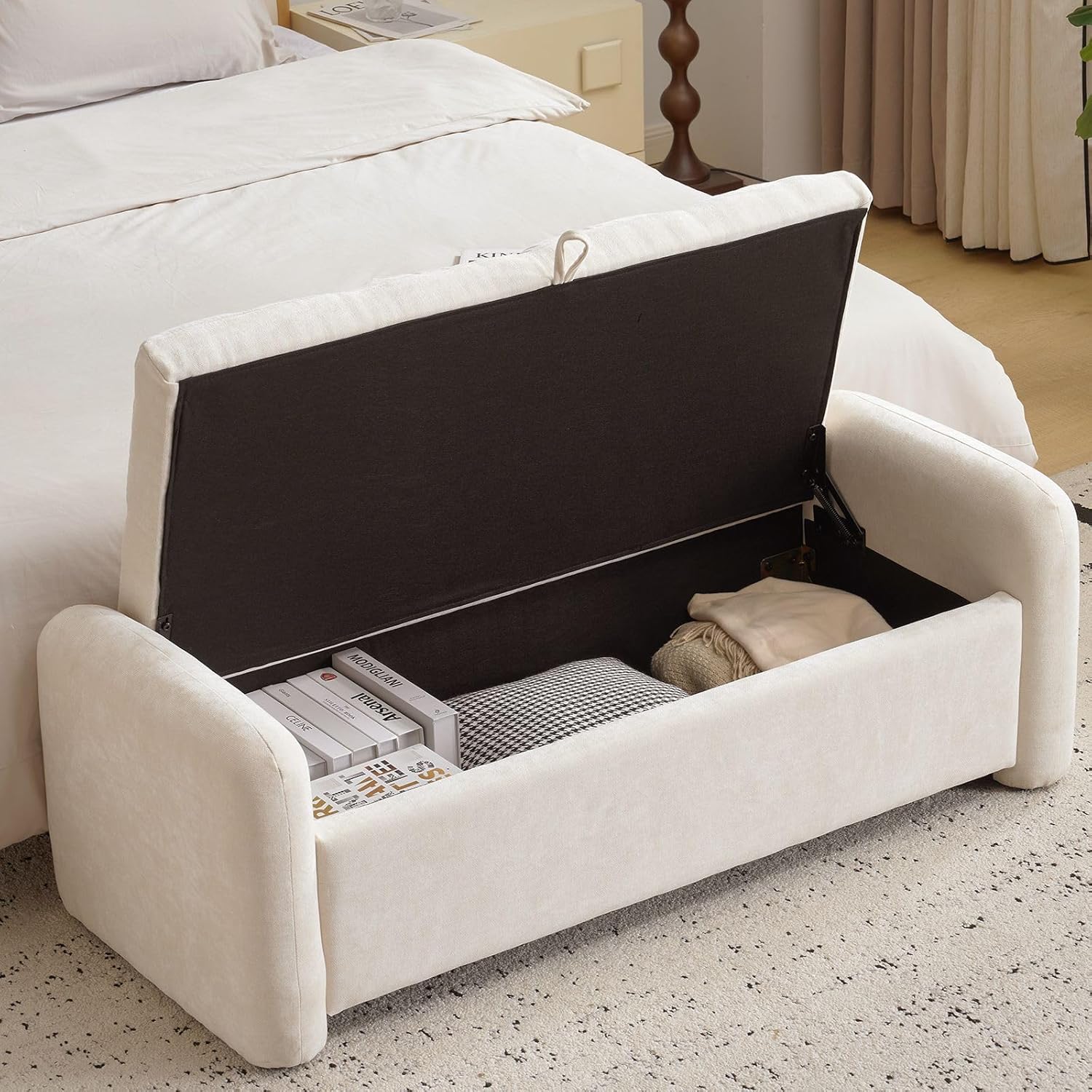 ottoman bench, storage ottoman bench, coffee table bench, storage ottoman, ottoman with storage, oversized storage ottoman bench, chenille corduroy storage ottoman