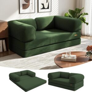 floor sofa, chair bed, space saving sofa, L shaped armrest, L shaped armrest sofa, 4 in 1 convertible chair bed, queen size fold out floor sofa