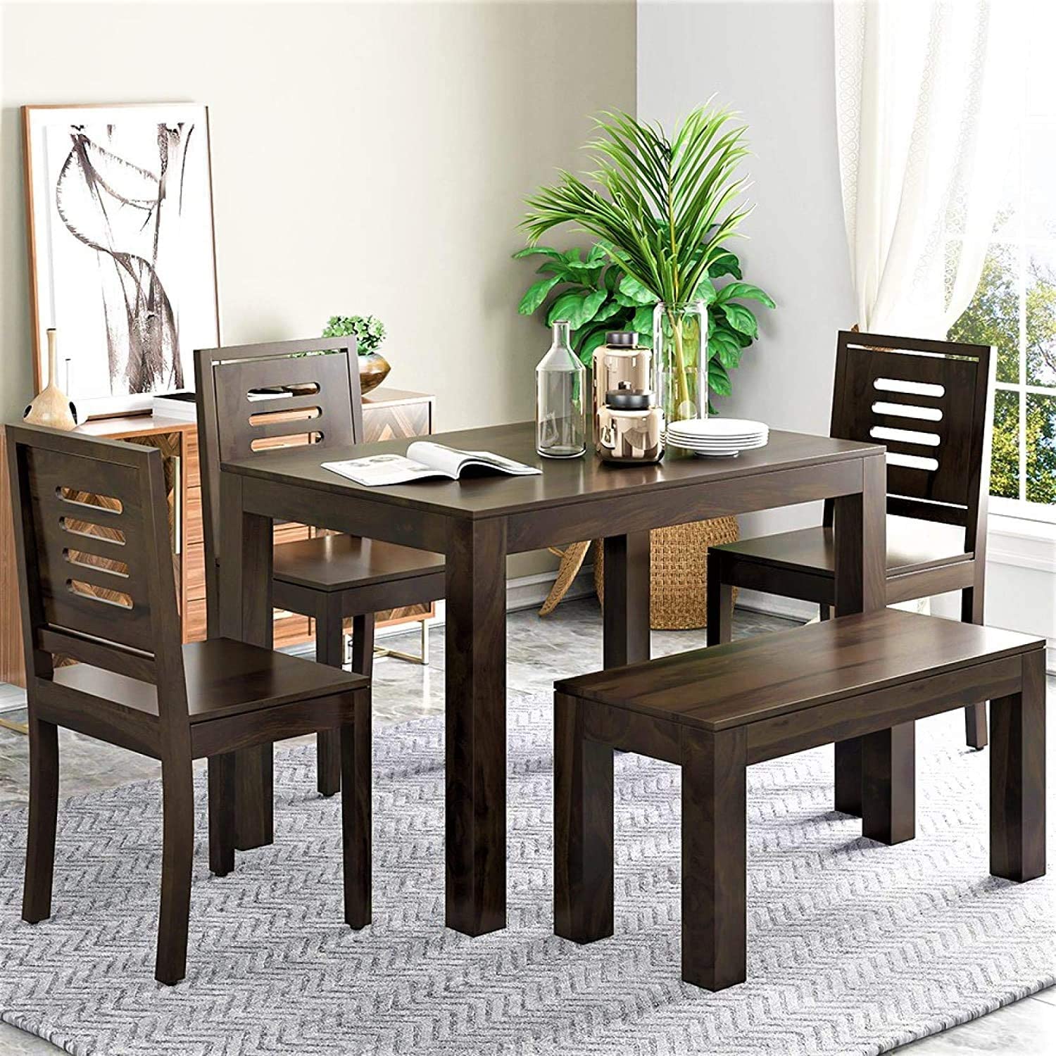 Dining Table, Dining Table Set, Dining Table with Cushion Chairs, Wooden Dining Table, Furniture Dinner Table, Dining Table Chairs Set, Cushioned Dining Chairs, Dining Furniture Set, Modern Dining Table Set, Home Dining Furniture,