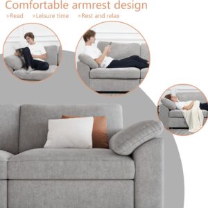 sectional sofa, sectional sofa couch, sectional couch, EASE MOOSE oversized deep seat sofa, modular chenille sectional sofa for living room, washable cushion modular sectional couch