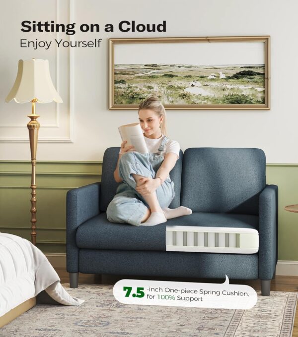 loveseat sofa, small sofa, fabric couch, couch sofa, Welzona small loveseat sofa, small teddy fabric couch for living room, cloud like small sofa for bedroom