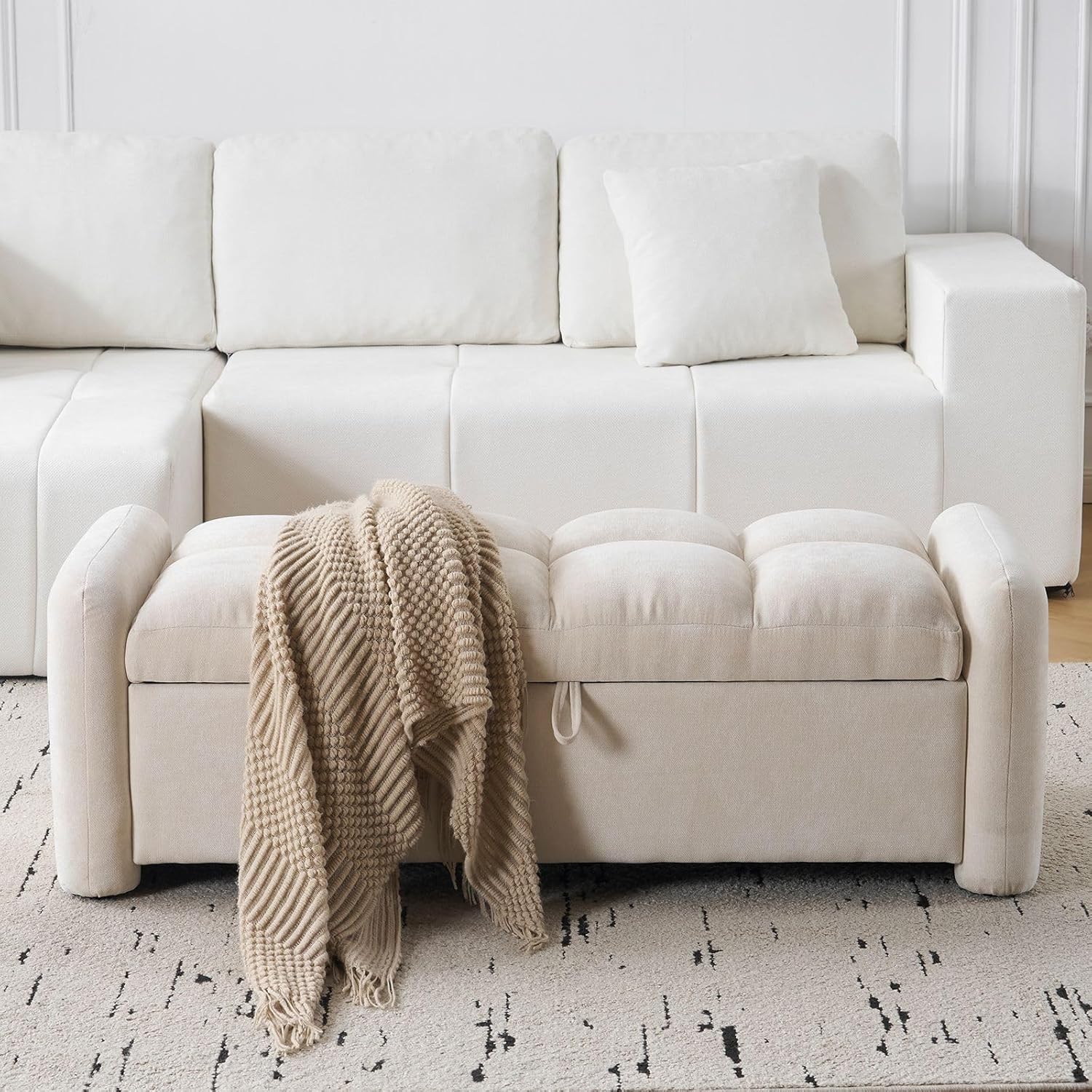 ottoman bench, storage ottoman bench, coffee table bench, storage ottoman, ottoman with storage, oversized storage ottoman bench, chenille corduroy storage ottoman