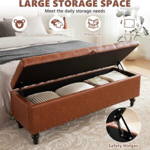 51.8" Faux Leather Storage Ottoman Bench – 330 lb Capacity - Image 6