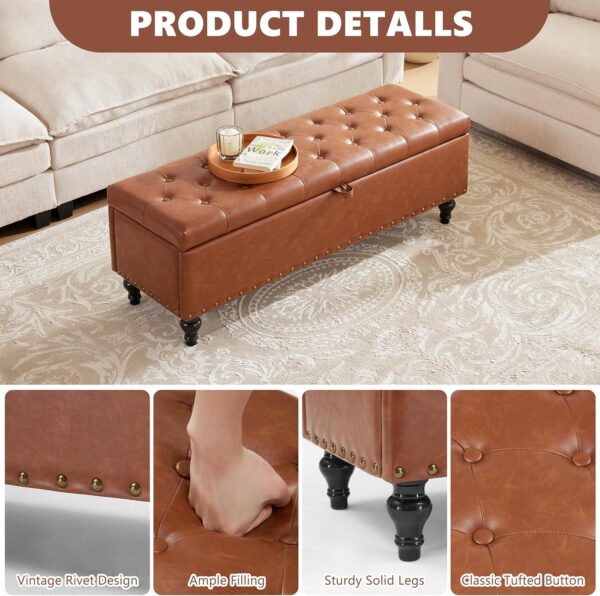 ottoman bench, leather ottoman bench, leather storage ottoman bench, storage ottoman bench, coffee table bench, storage ottoman, ottoman with storage, oversized storage ottoman bench, faux leather storage ottoman bench, leather end of bed bench with storage