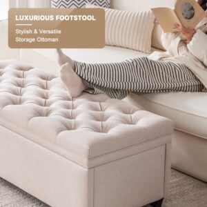 50" Luxury Tufted Storage Ottoman – Modern End-of-Bed - Image 5