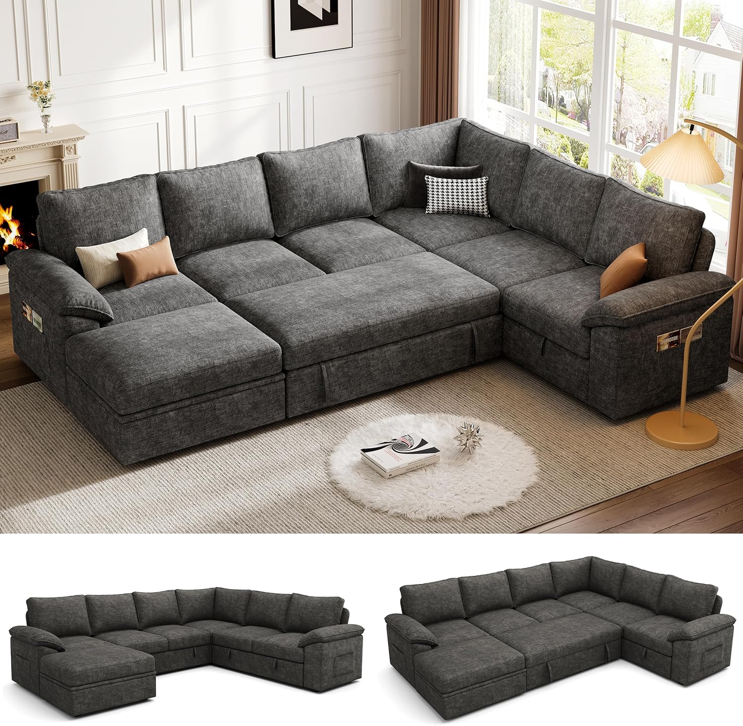 sleeper sofa, sectional sleeper sofa, sofa with storage, fabric sofa bed